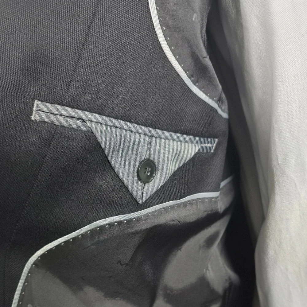 Michael Kors Men Sport Coat Kaplan Black 46 Wool Blend Quiet Luxury Polished NWT
